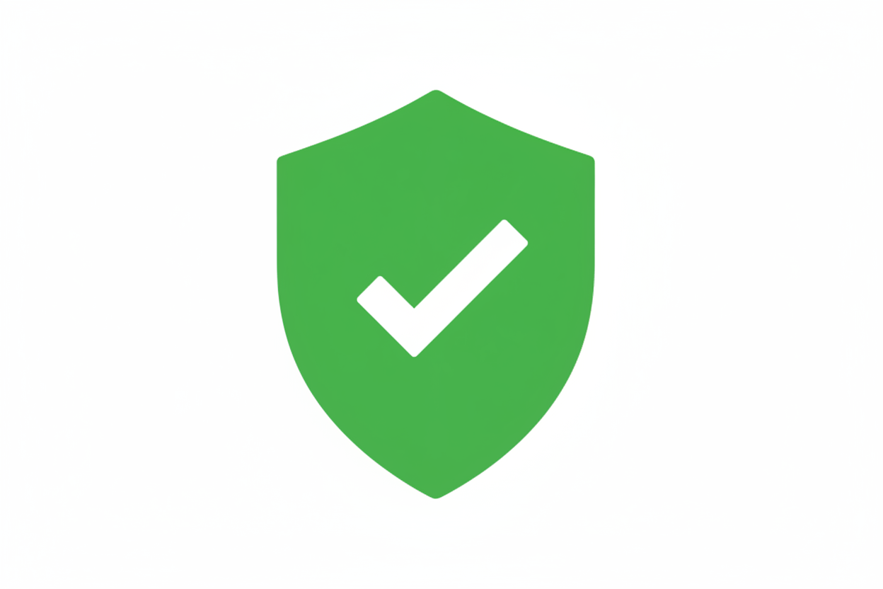 Icône bouclier vert avec check blanc